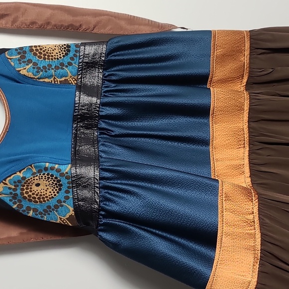 CESAR ARELLANES Multicolor Sleeveless Halter Dress Wrap Neck Size Small - Picture 6 of 14